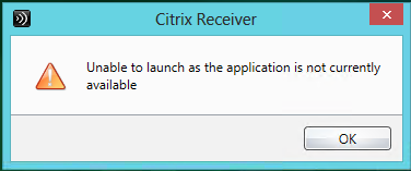 citrix unable to launch your application